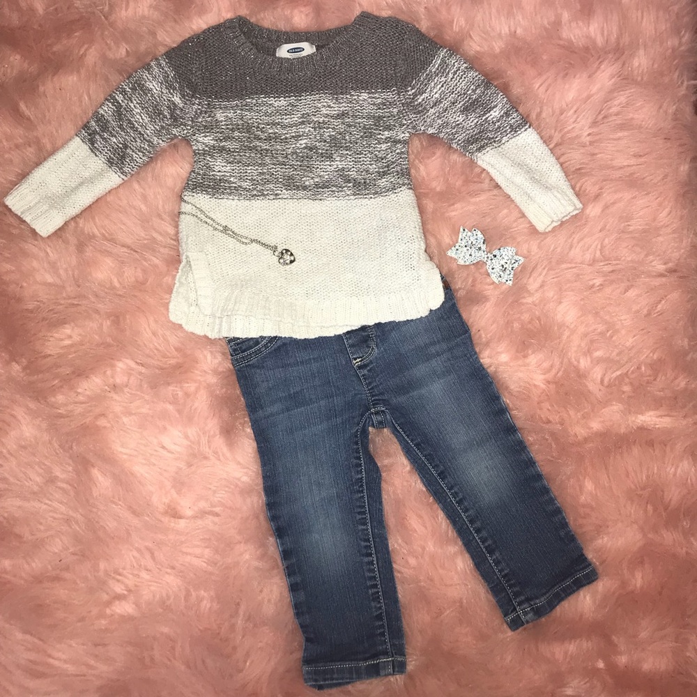 Shimmer Sweater & Jeans Set